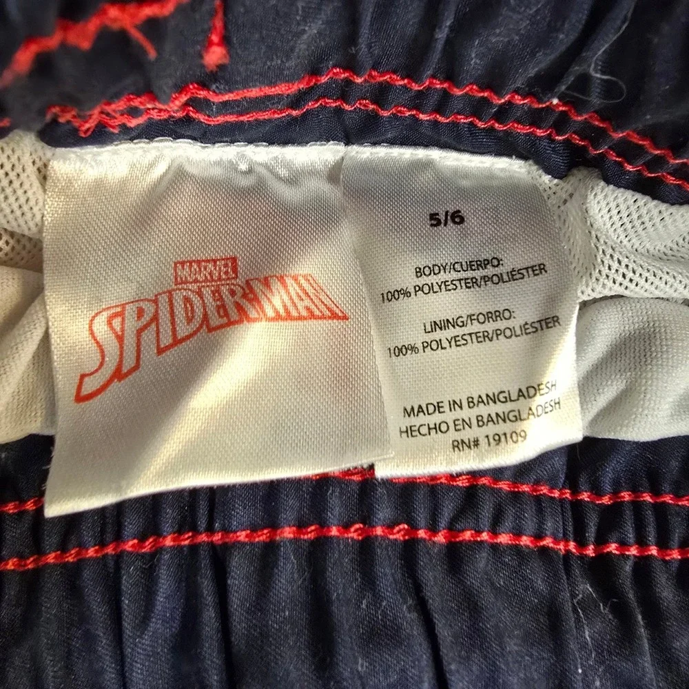 Marvel Spider-Man Boys Swim Trunks Red‎ Black Web Graphic Board Shorts Size 5/6